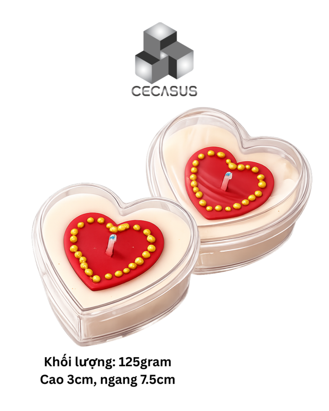 [VALENTINE] HỘP NẾN TRÁI TIM 125GRAM MẪU 01
