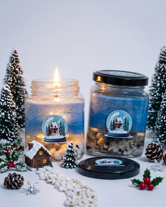 [XMAS] NẾN GIÁNG SINH TẠO HIỆU ỨNG CẦU TUYẾT XMAS BLUE